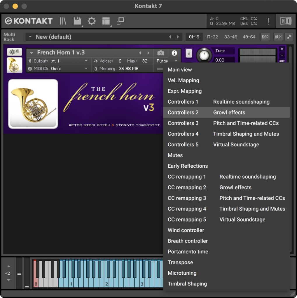 GUI - French Horn - Main Menu